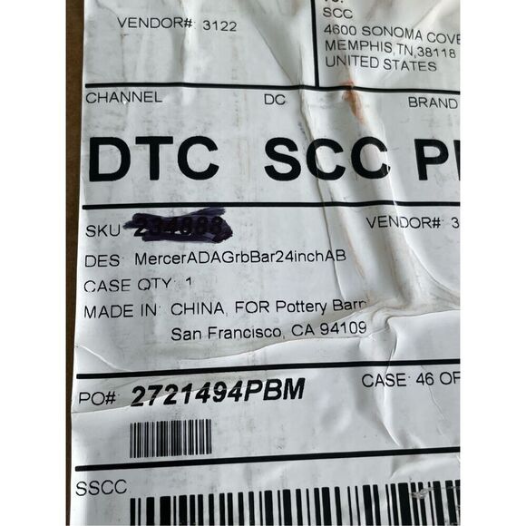 Pottery Barn Mercer Grab Bar Antique Bronze - Picture 2 of 5